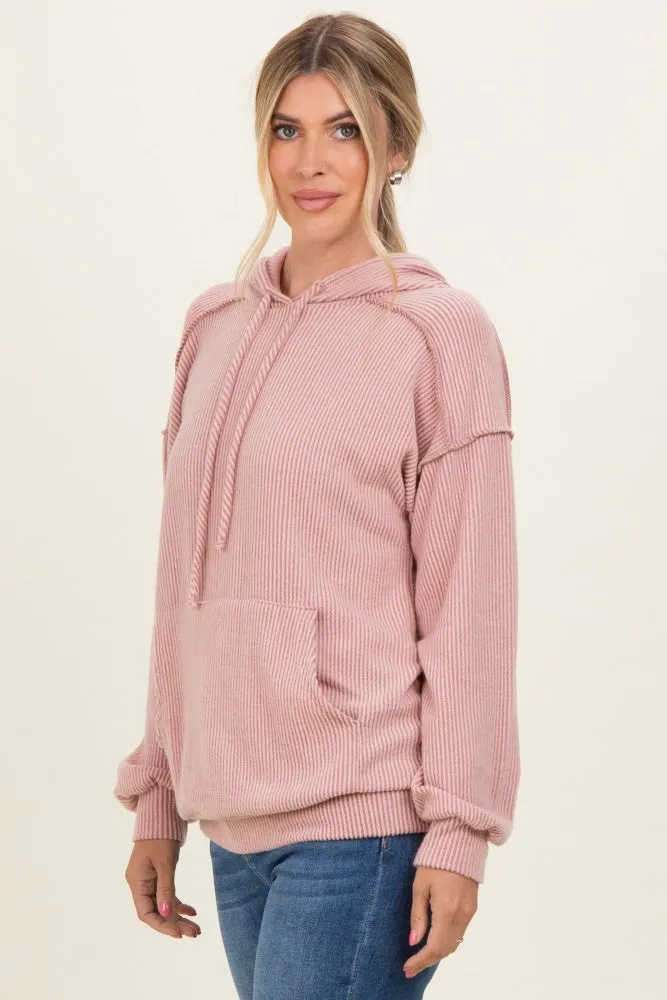 Pink Long Sleeve Brushed Urban Rib Hoodie Top sold by Pinkblush product image thumbnail 3