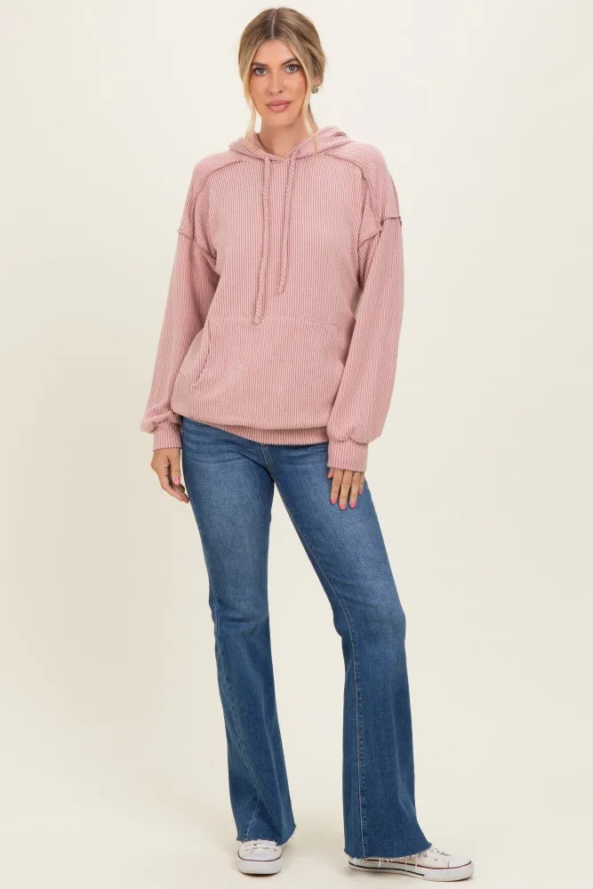 Pink Long Sleeve Brushed Urban Rib Hoodie Top sold by Pinkblush product image thumbnail 2