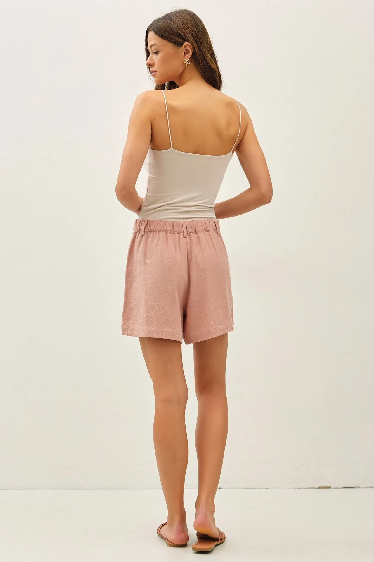 Dusty Mauve Linen Blend Shorts sold by Pinkblush product image thumbnail 3