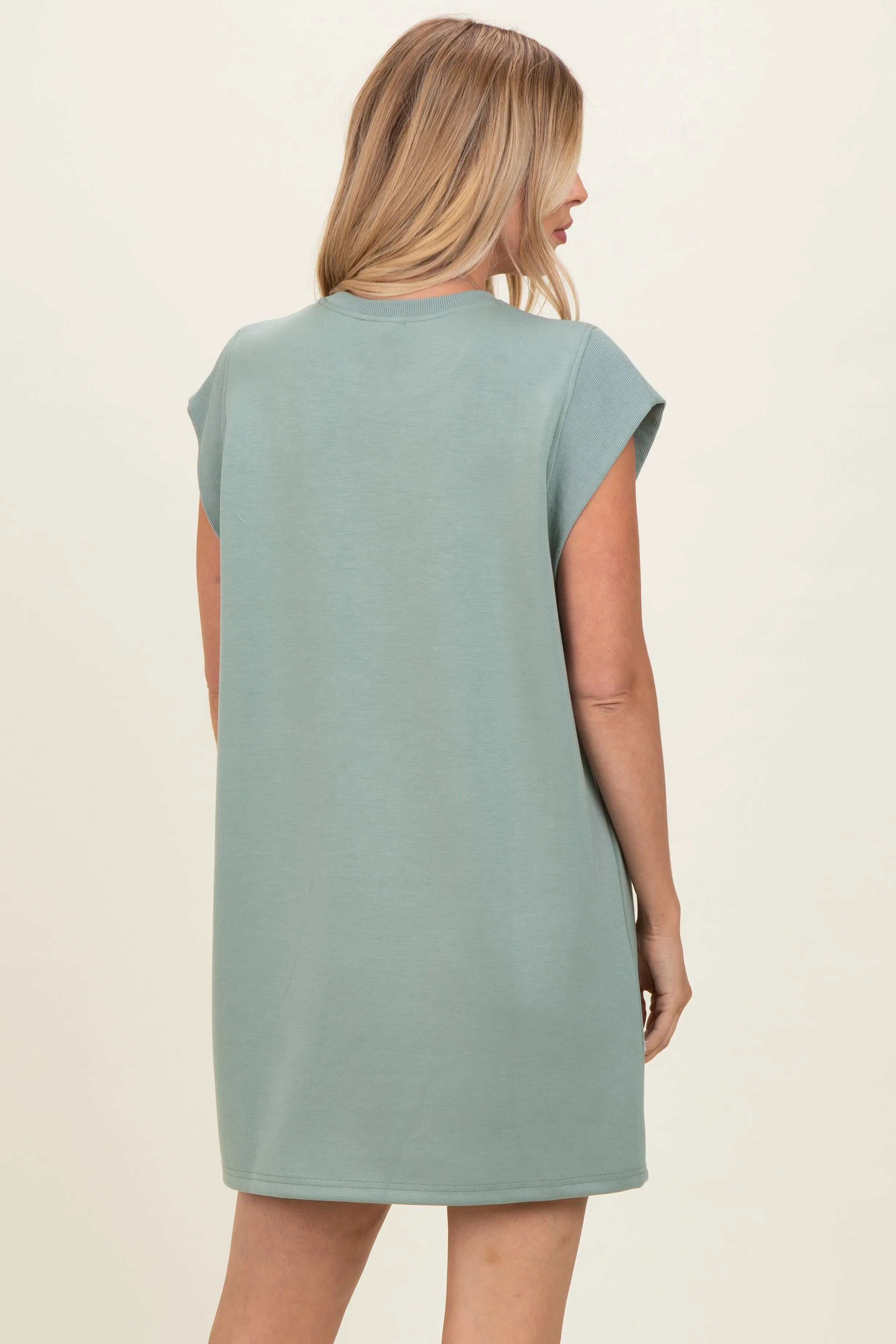Desert Sage Cap Sleeve Mini Dress sold by Pinkblush product image thumbnail 4