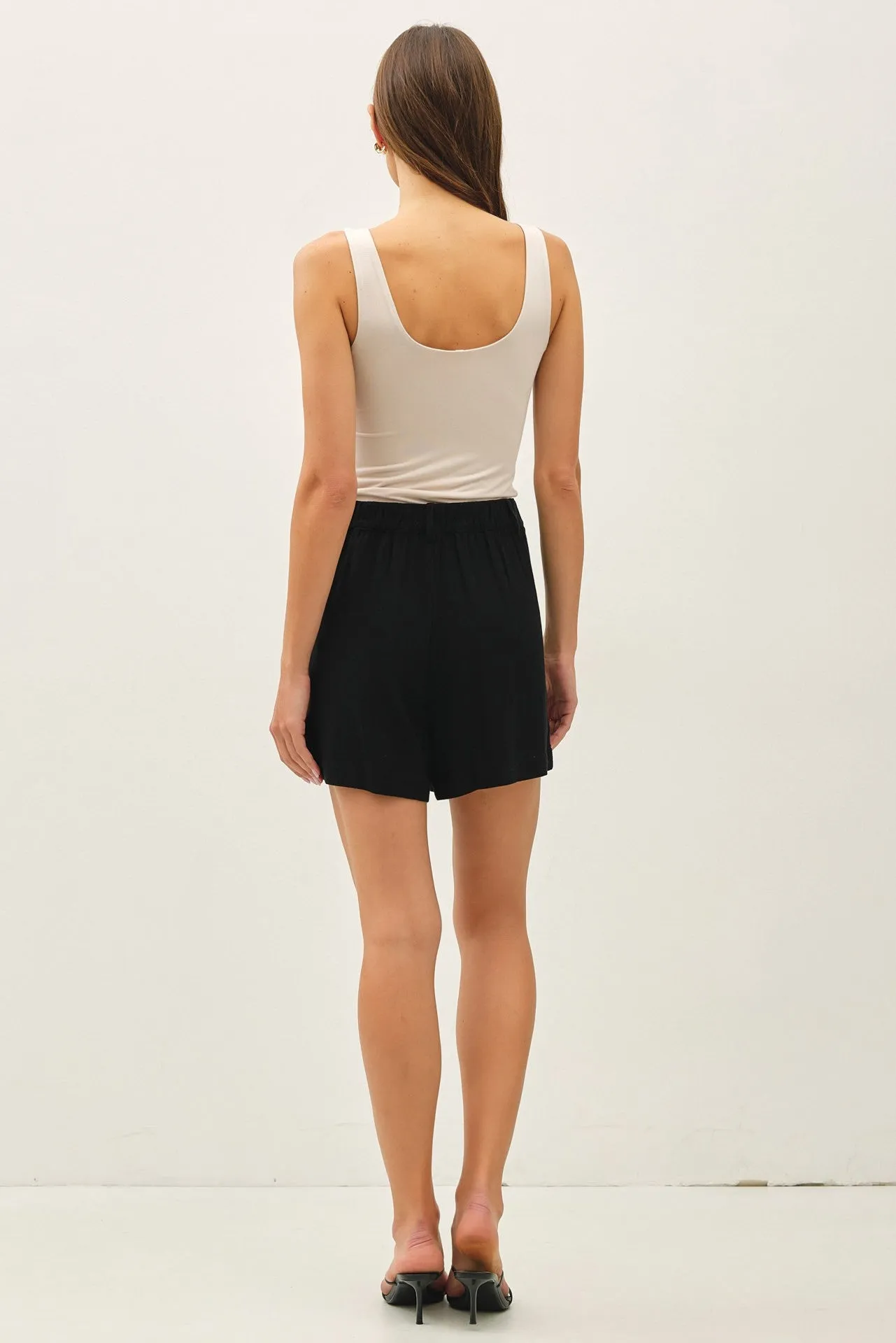 Black Linen Blend Shorts sold by Pinkblush product image thumbnail 3