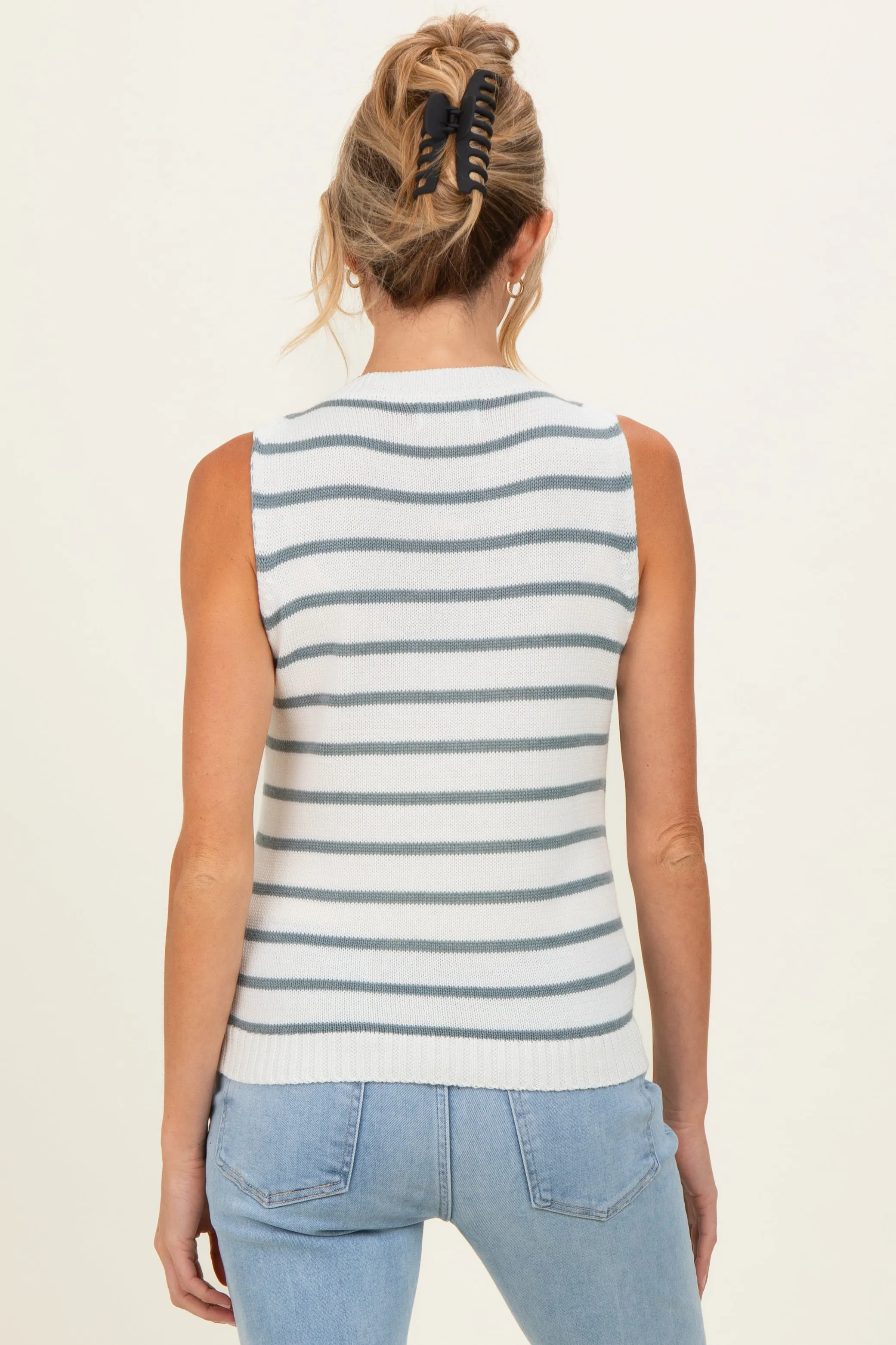Slate Striped Knit Maternity Tank sold by Pinkblush product image thumbnail 4