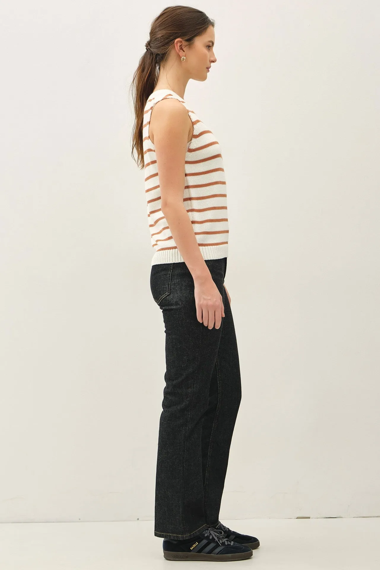 Terracotta Striped Knit Tank sold by Pinkblush product image thumbnail 3