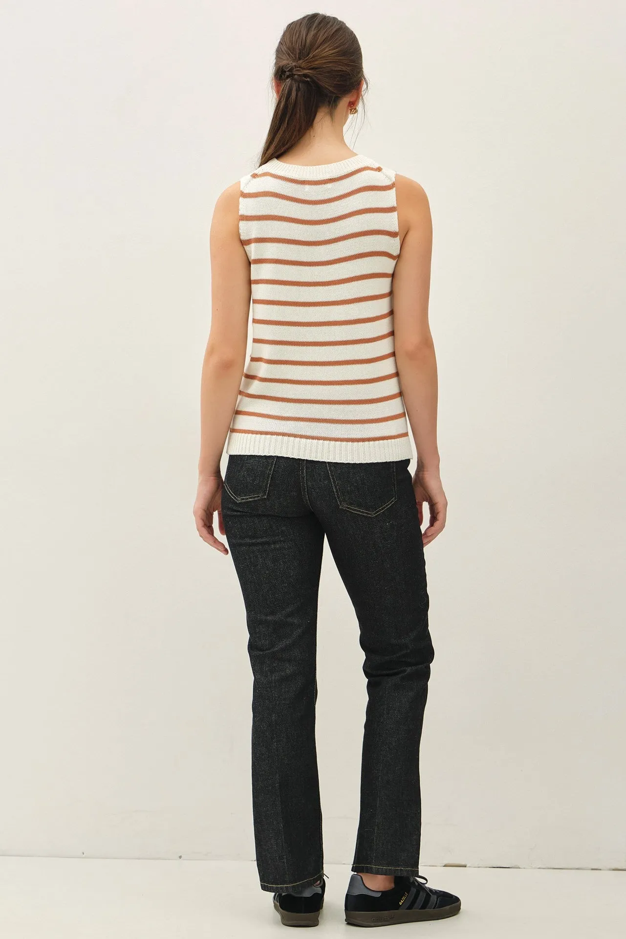 Terracotta Striped Knit Tank sold by Pinkblush product image thumbnail 4