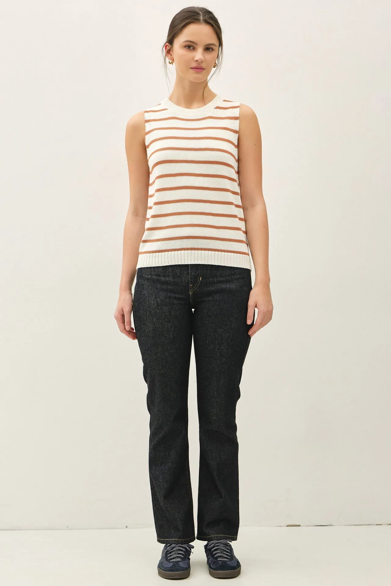 Terracotta Striped Knit Tank sold by Pinkblush product image thumbnail 2