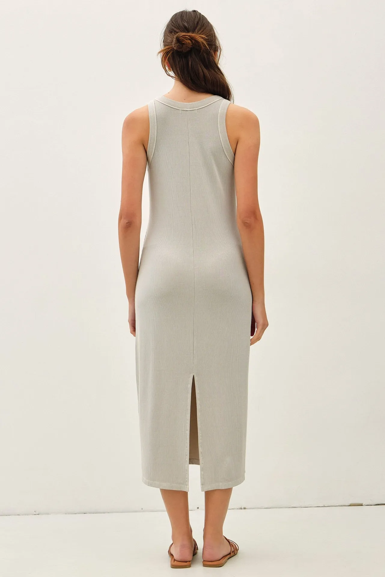 Stone Ribbed Midi Tank Dress sold by Pinkblush product image thumbnail 3
