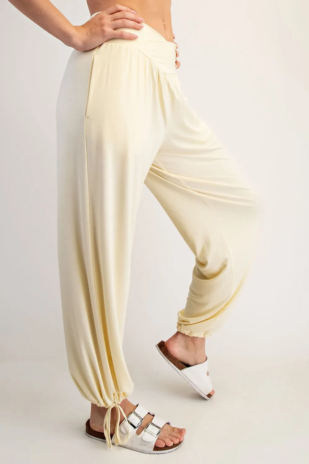 Lemon Crossover Waist Pants sold by Pinkblush product image thumbnail 2