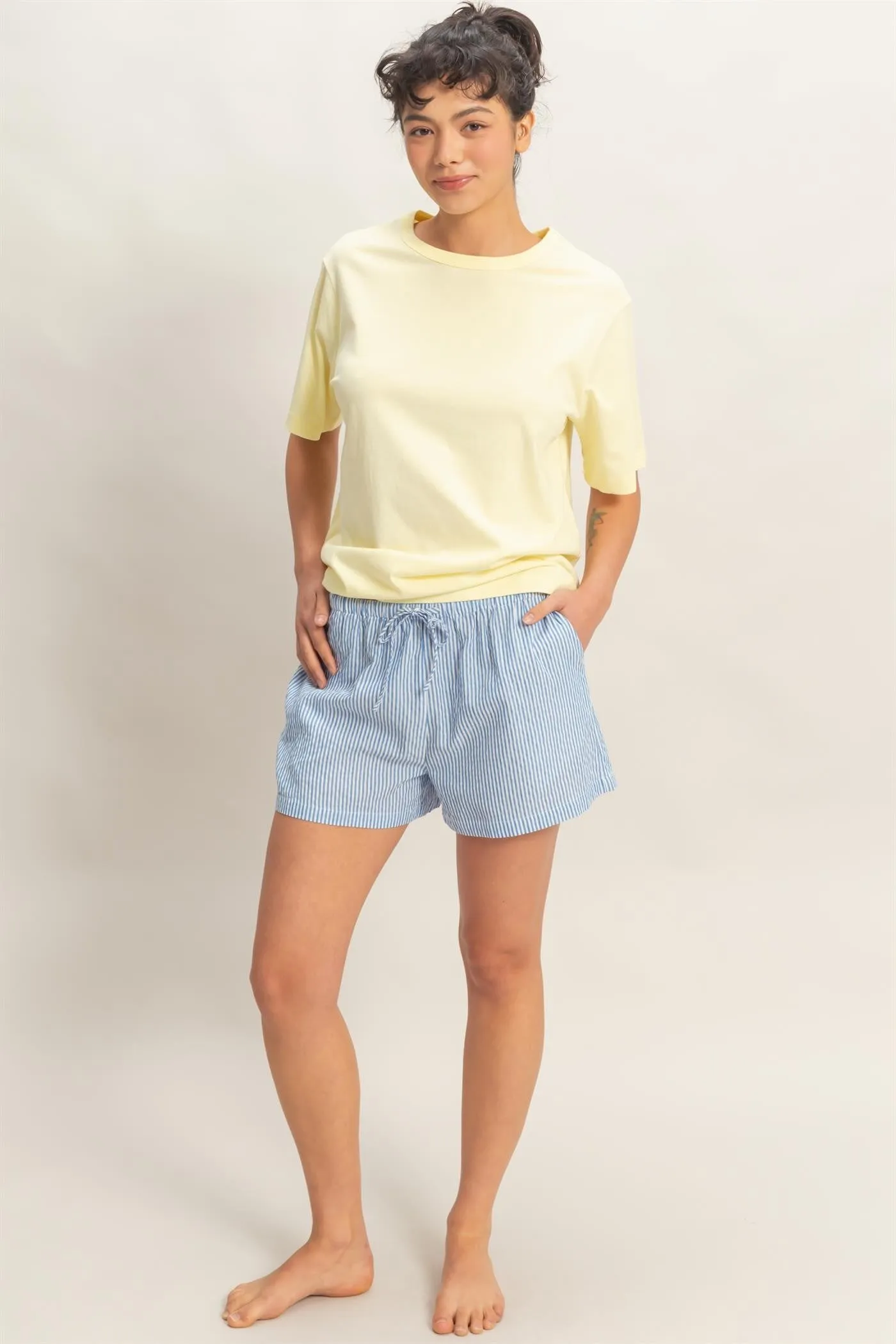 Yellow Oversized Short Sleeve Crew Neck T-Shirt sold by Pinkblush product image thumbnail 5