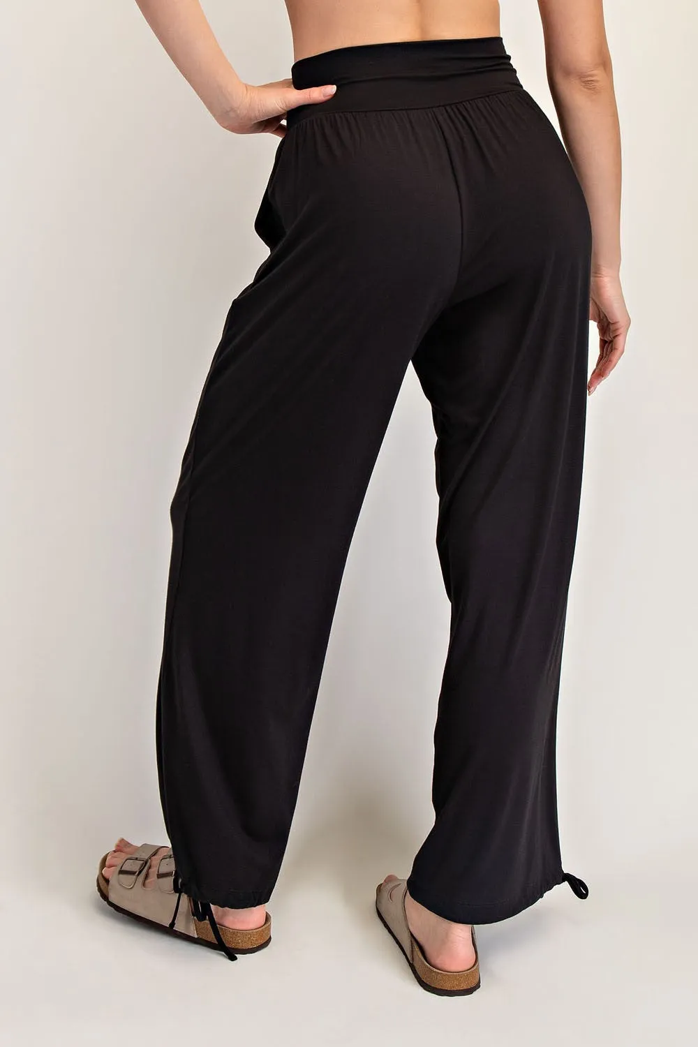 Black Crossover Waist Pants sold by Pinkblush product image thumbnail 4