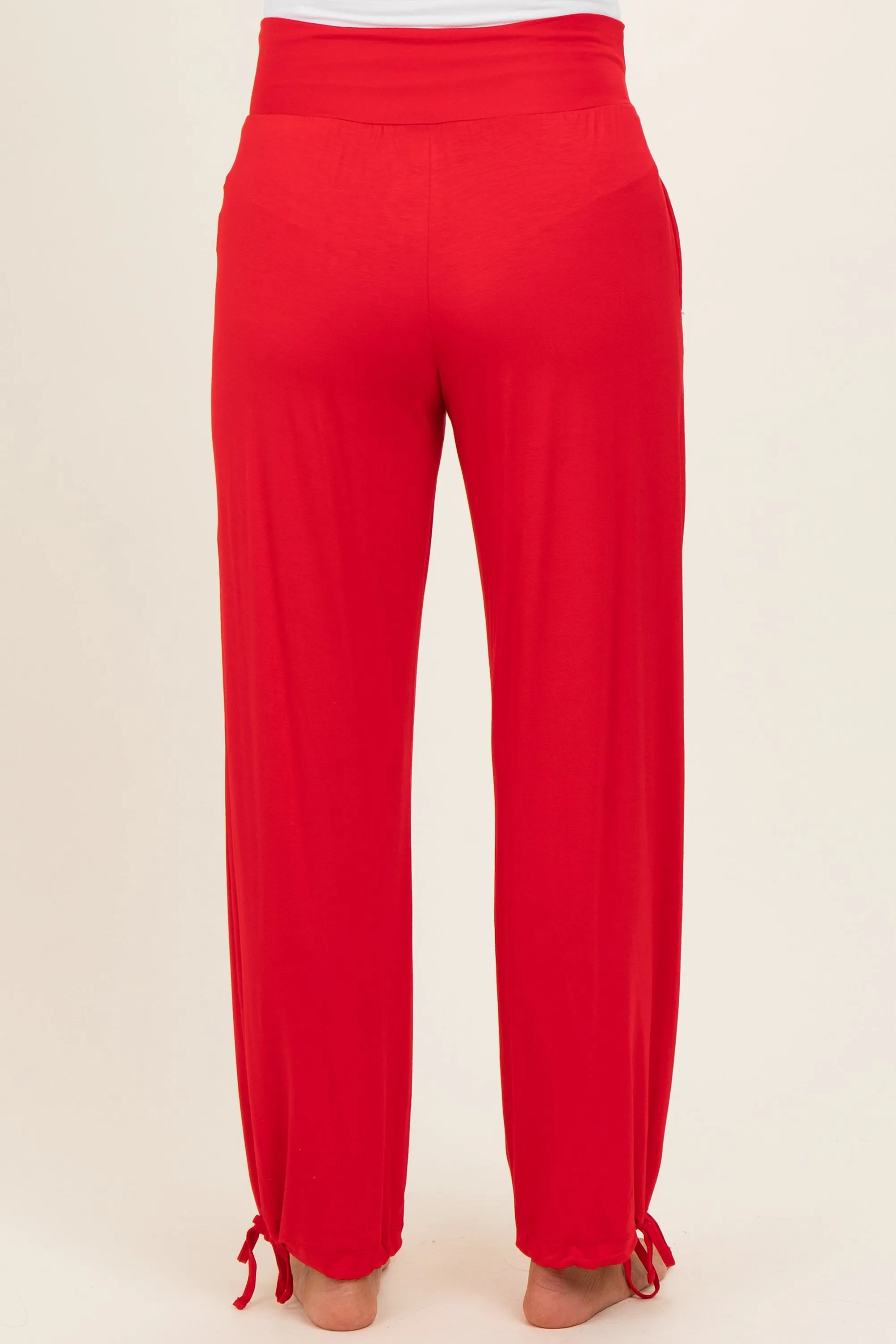 Red Crossover Waist Maternity Pants sold by Pinkblush product image thumbnail 4