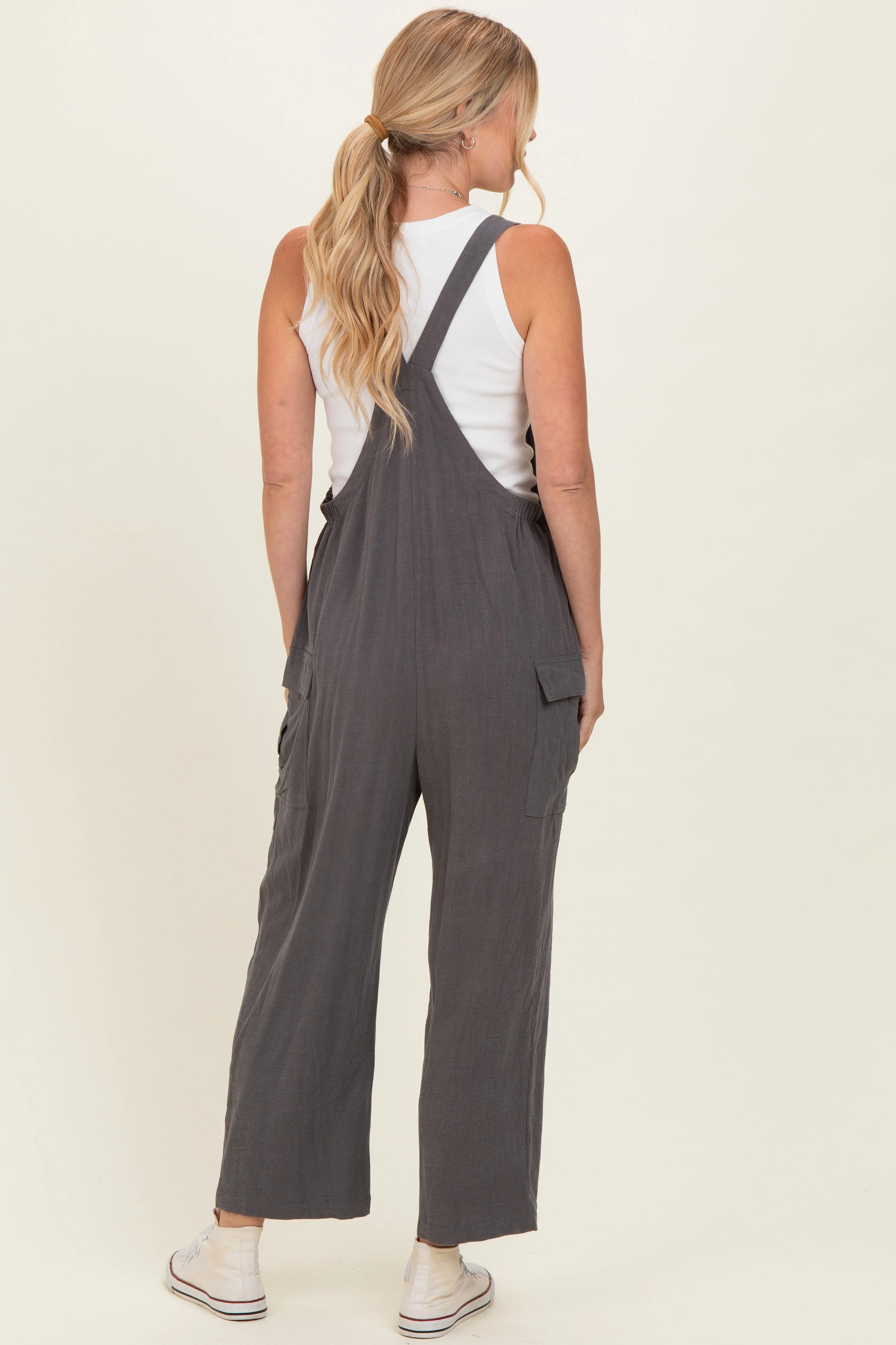 Charcoal Straight Leg Adjustable Overalls sold by Pinkblush product image thumbnail 3