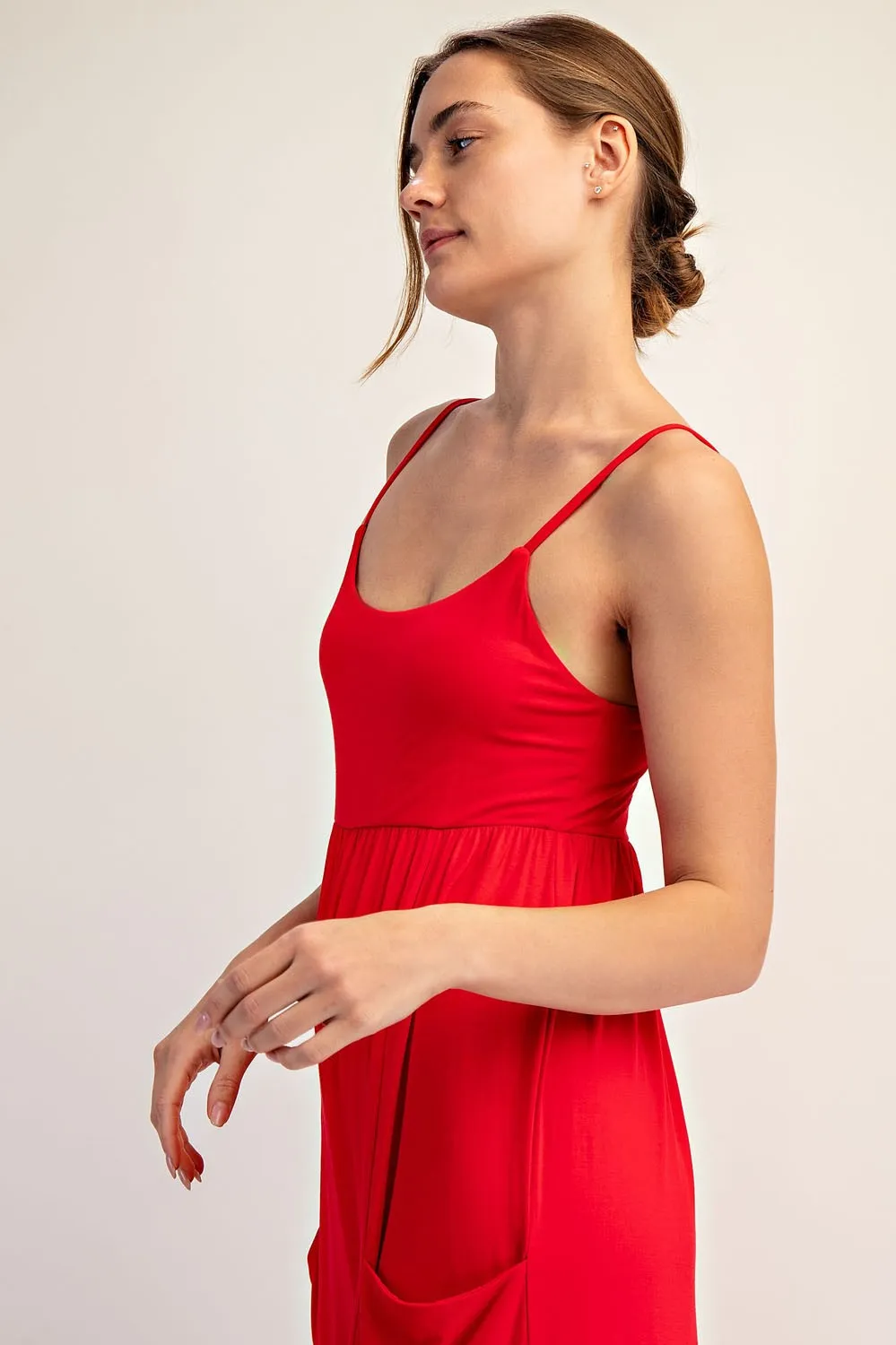 Red Sleeveless Wide Leg Jumpsuit sold by Pinkblush product image thumbnail 4