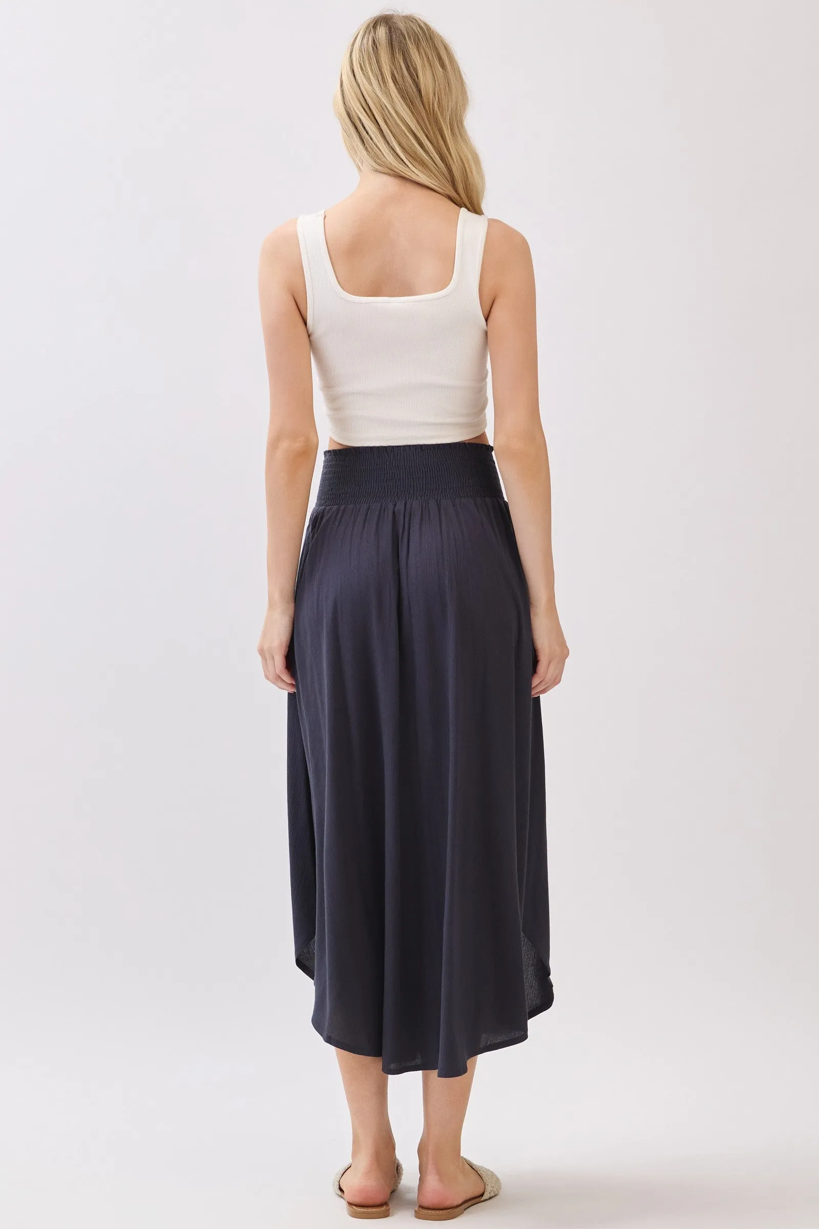 Midnight Smocked Waist Rounded Hem Skirt sold by Pinkblush product image thumbnail 3