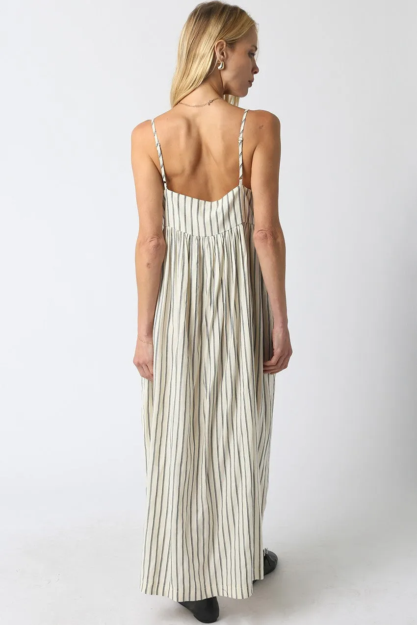 Natural Striped V-Neck Sleeveless Maxi Dress sold by Pinkblush product image thumbnail 4