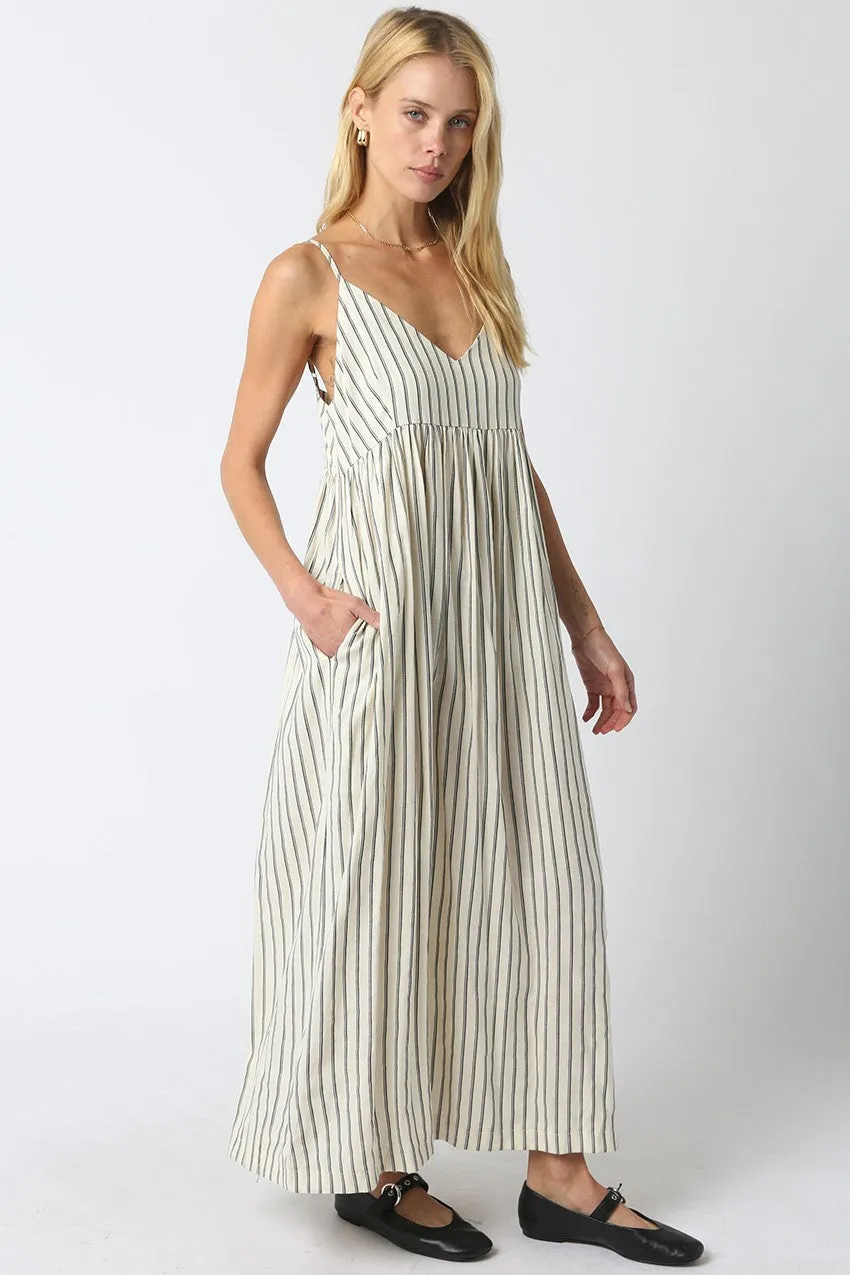Natural Striped V-Neck Sleeveless Maxi Dress sold by Pinkblush product image thumbnail 3