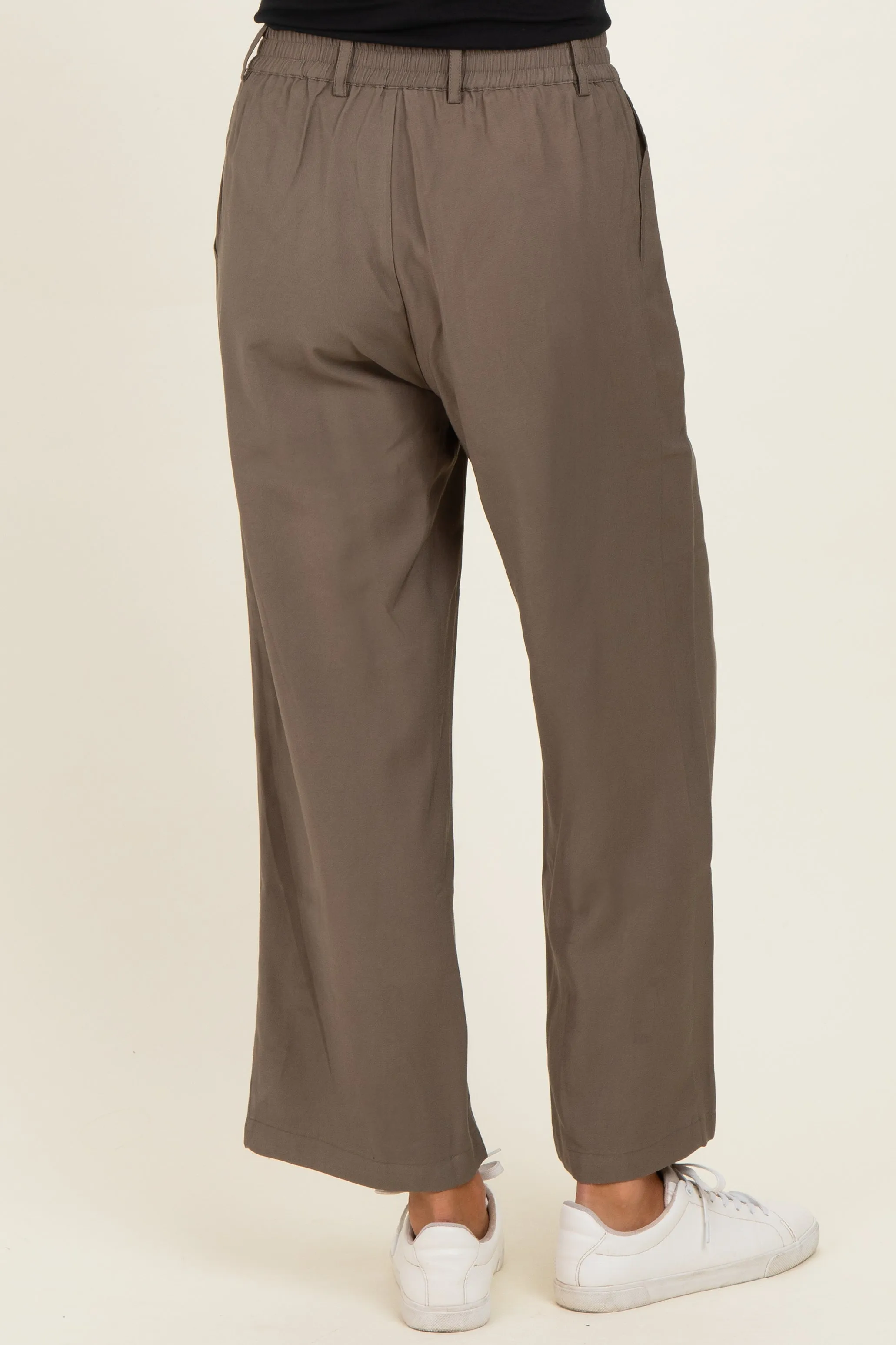 Mocha Elastic Waistband Trousers sold by Pinkblush product image thumbnail 4