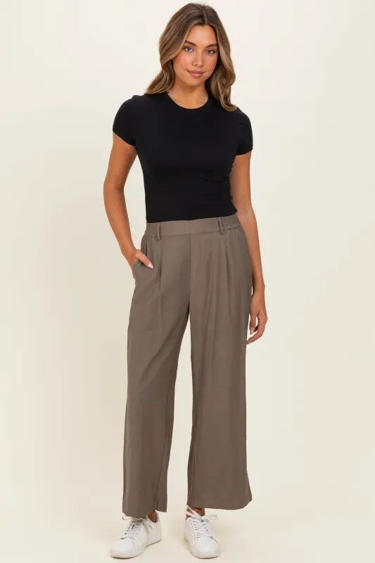 Mocha Elastic Waistband Trousers made by fun 2 fun