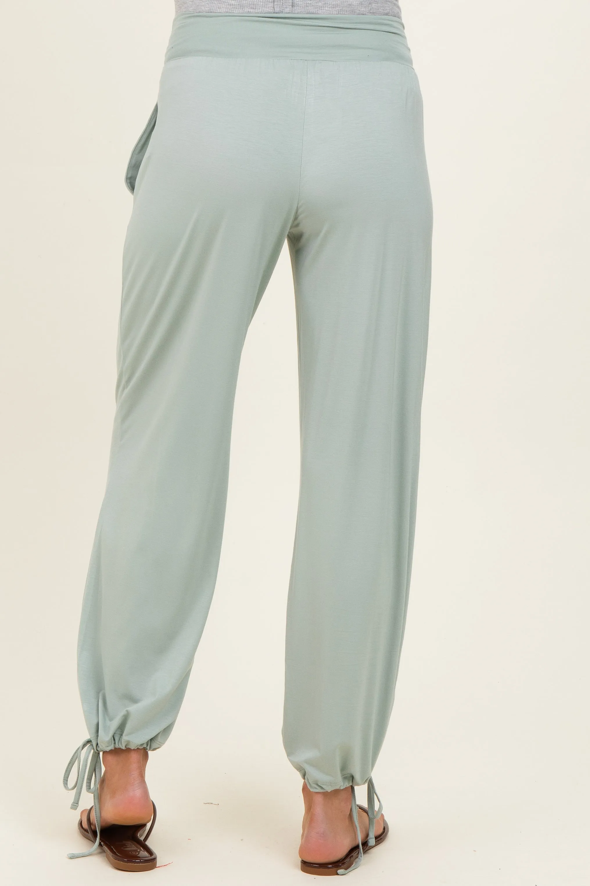Moss Green Crossover Waist Maternity Pants sold by Pinkblush product image thumbnail 4
