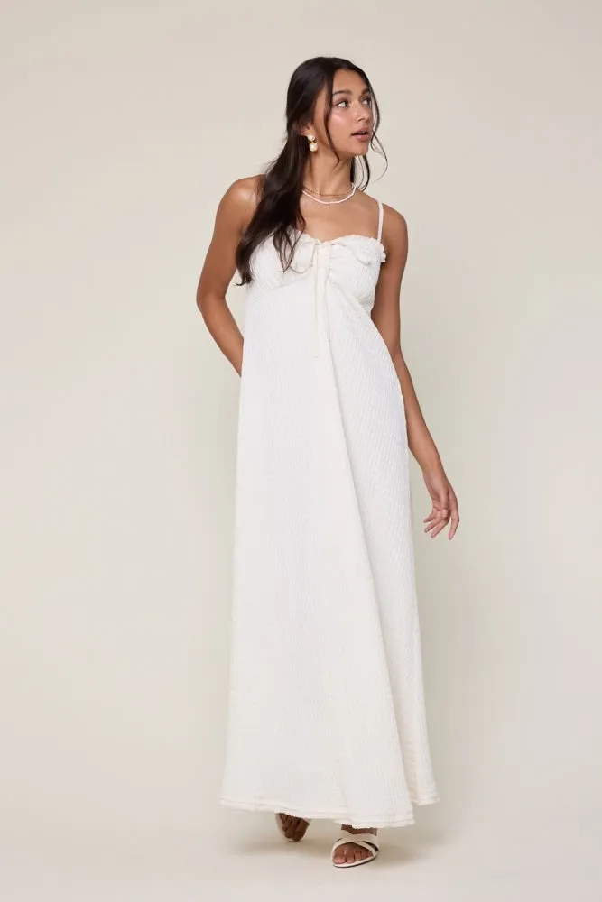 White Waffle Knit Sweetheart Neckline Sleeveless Maternity Maxi Dress sold by Pinkblush product image thumbnail 4