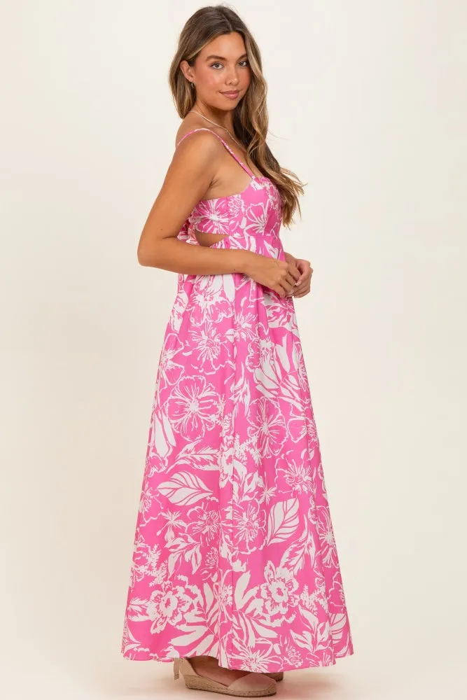 Pink Floral Printed Maxi Dress sold by Pinkblush product image thumbnail 2