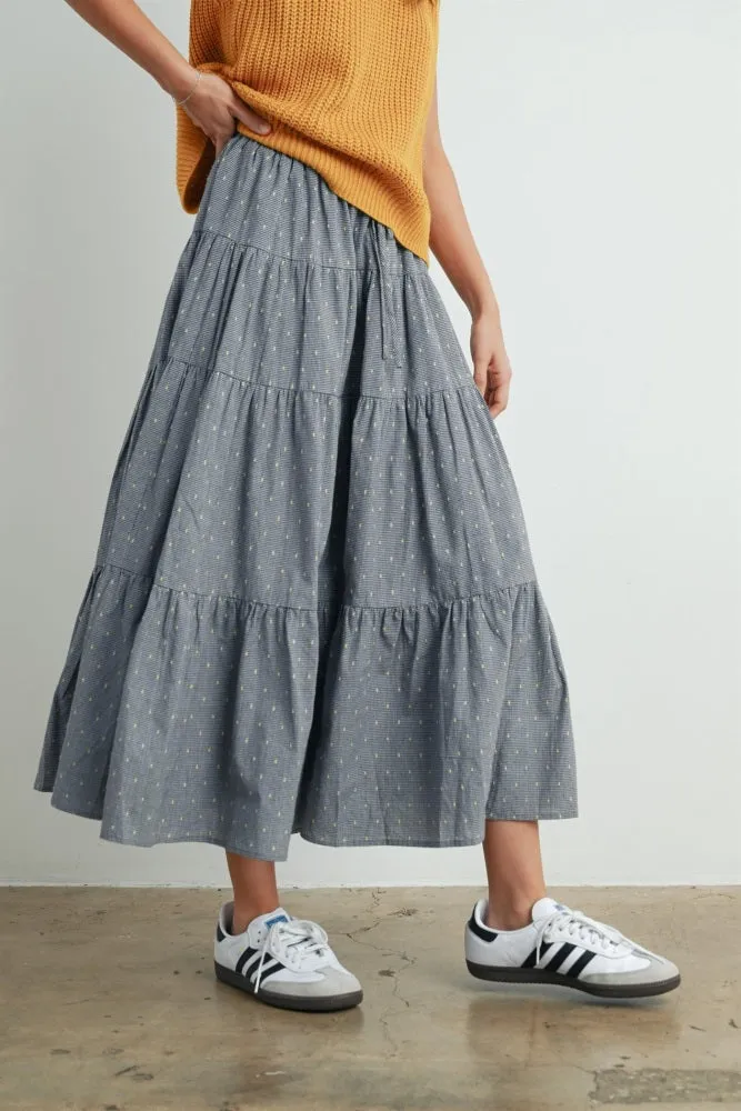 Black Printed Tiered Maxi Skirt sold by Pinkblush product image thumbnail 2