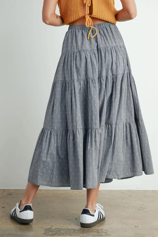 Black Printed Tiered Maxi Skirt sold by Pinkblush product image thumbnail 3