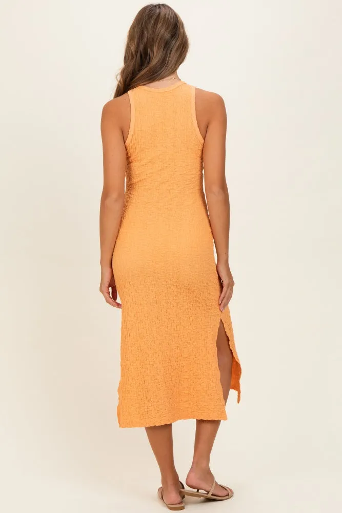 Light Orange Textured Sleeveless Maxi Dress sold by Pinkblush product image thumbnail 3