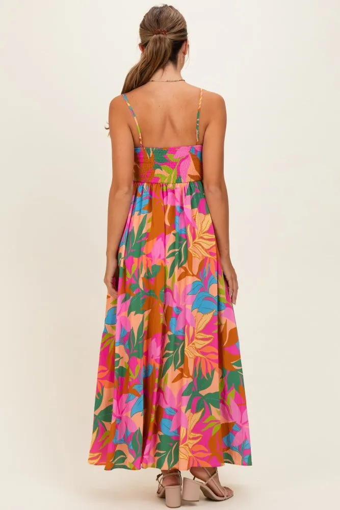 Brown Pink Multi Printed Maxi Dress sold by Pinkblush product image thumbnail 3