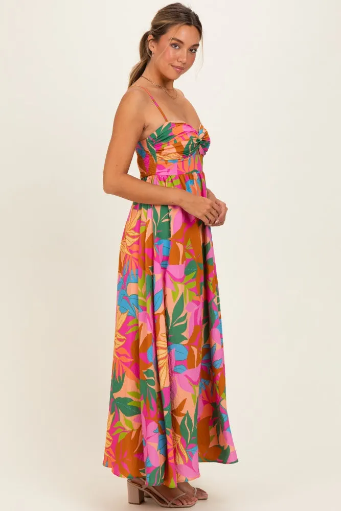 Brown Pink Multi Printed Maxi Dress sold by Pinkblush product image thumbnail 2
