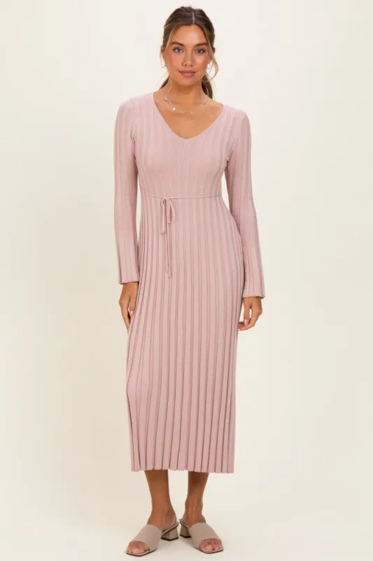 Mauve Ribbed Knit Maxi Dress made by ILLA ILLA