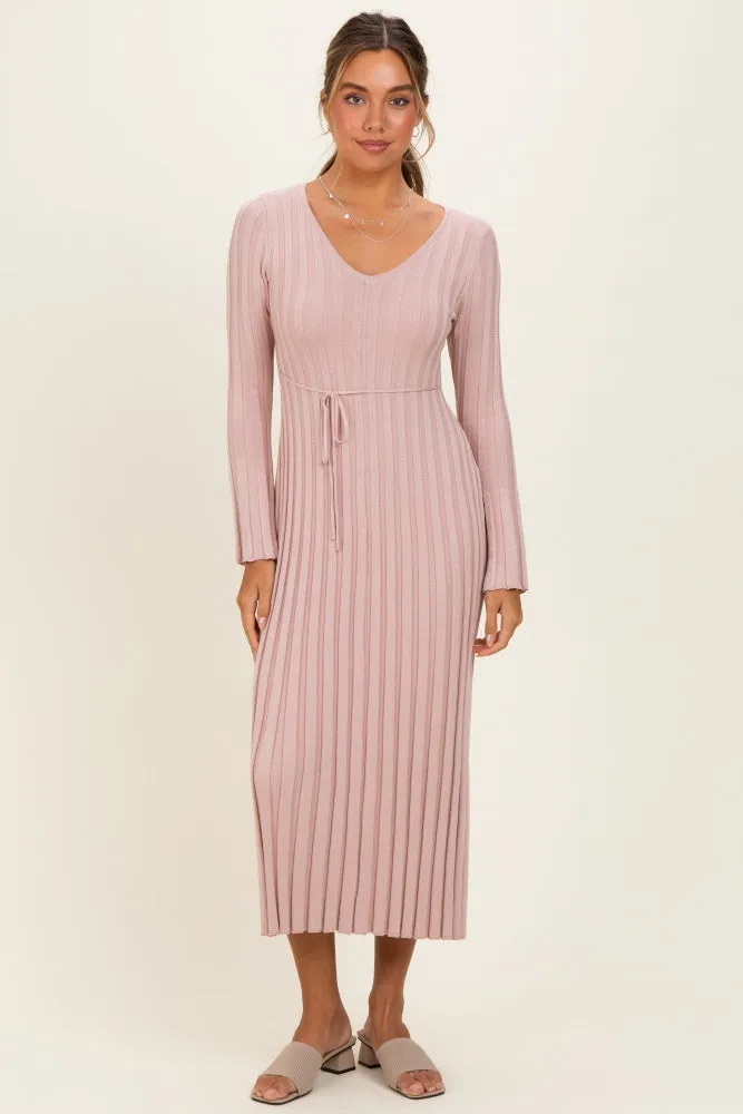 Mauve Ribbed Knit Maxi Dress sold by Pinkblush