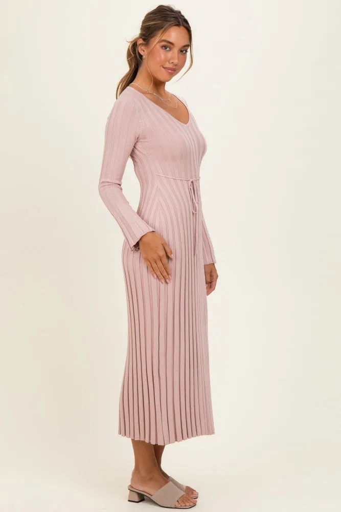 Mauve Ribbed Knit Maxi Dress sold by Pinkblush product image thumbnail 2