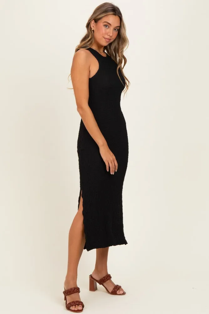 Black Textured Sleeveless Maxi Dress sold by Pinkblush product image thumbnail 2
