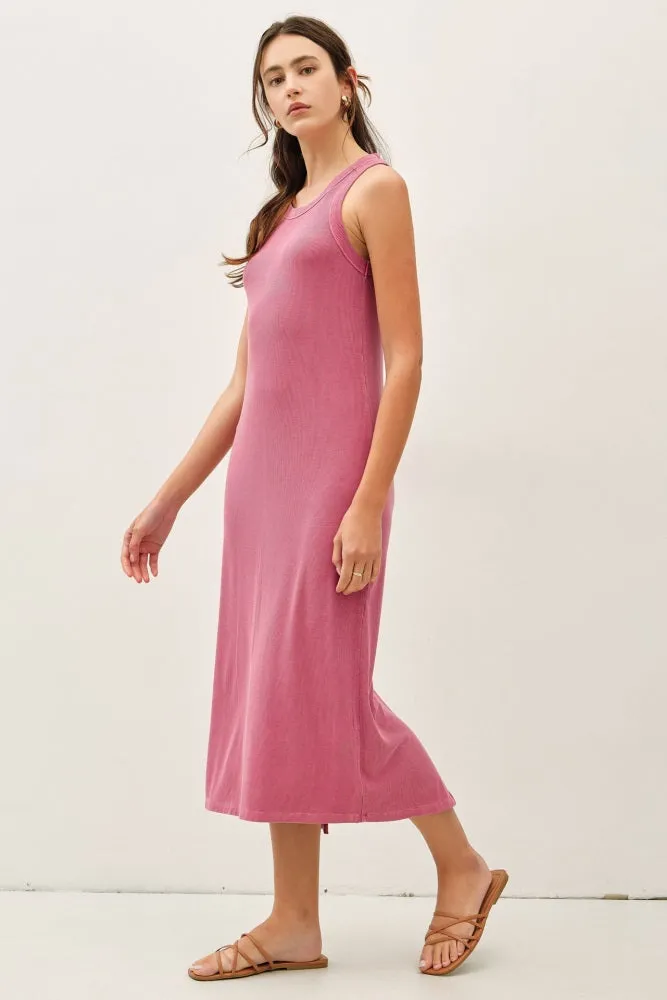 Berry Ribbed Midi Tank Dress sold by Pinkblush product image thumbnail 5