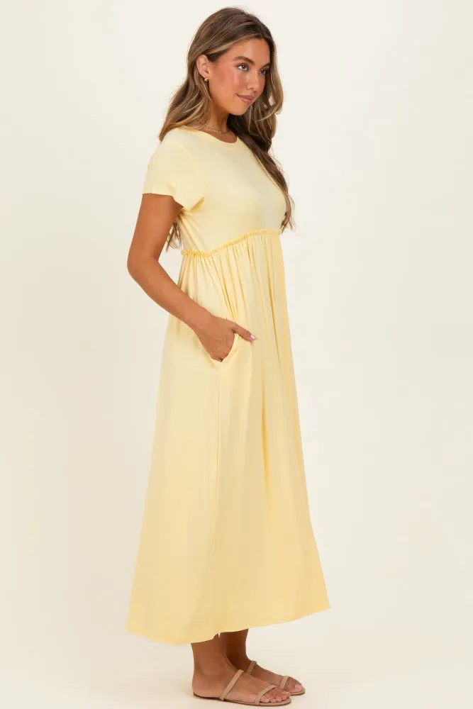 Soft Lemon Ruffle Trim Maxi Dress sold by Pinkblush product image thumbnail 2