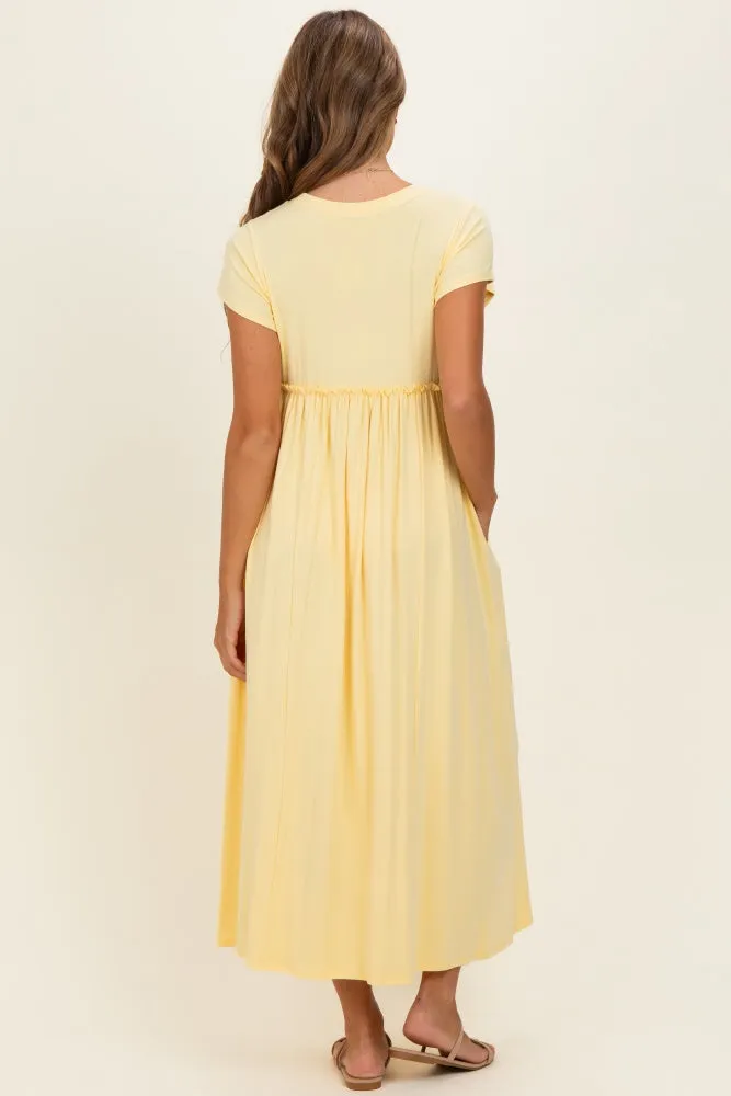 Soft Lemon Ruffle Trim Maxi Dress sold by Pinkblush product image thumbnail 3