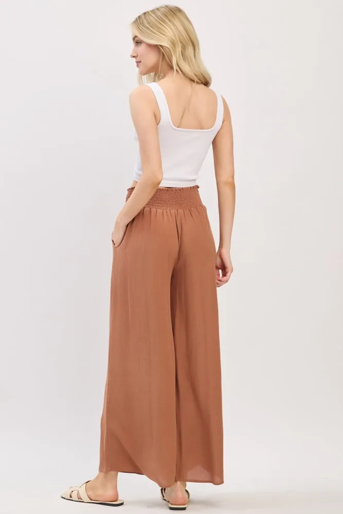 Nutshell Smocked Waistband Wide Leg Pants sold by Pinkblush product image thumbnail 3