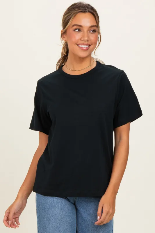 Black Oversized Short Sleeve Crew Neck T-Shirt made by HYFVE