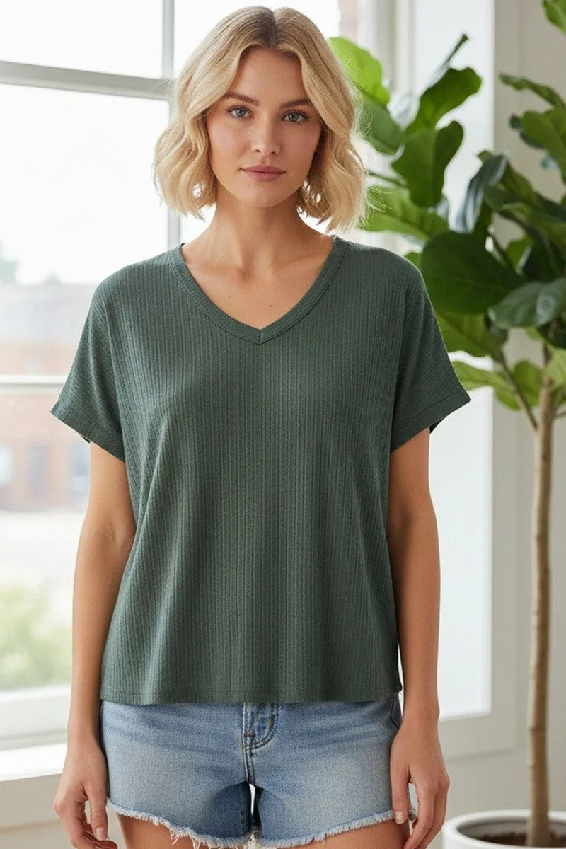 Forest Green V-Neck Pointelle Knit Maternity Top sold by Pinkblush product image thumbnail 5