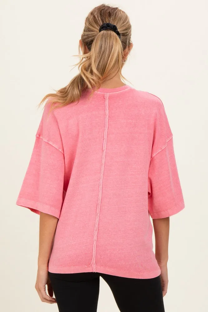 Pink Pigment Oversized Half-Sleeve Maternity T-Shirt sold by Pinkblush product image thumbnail 3