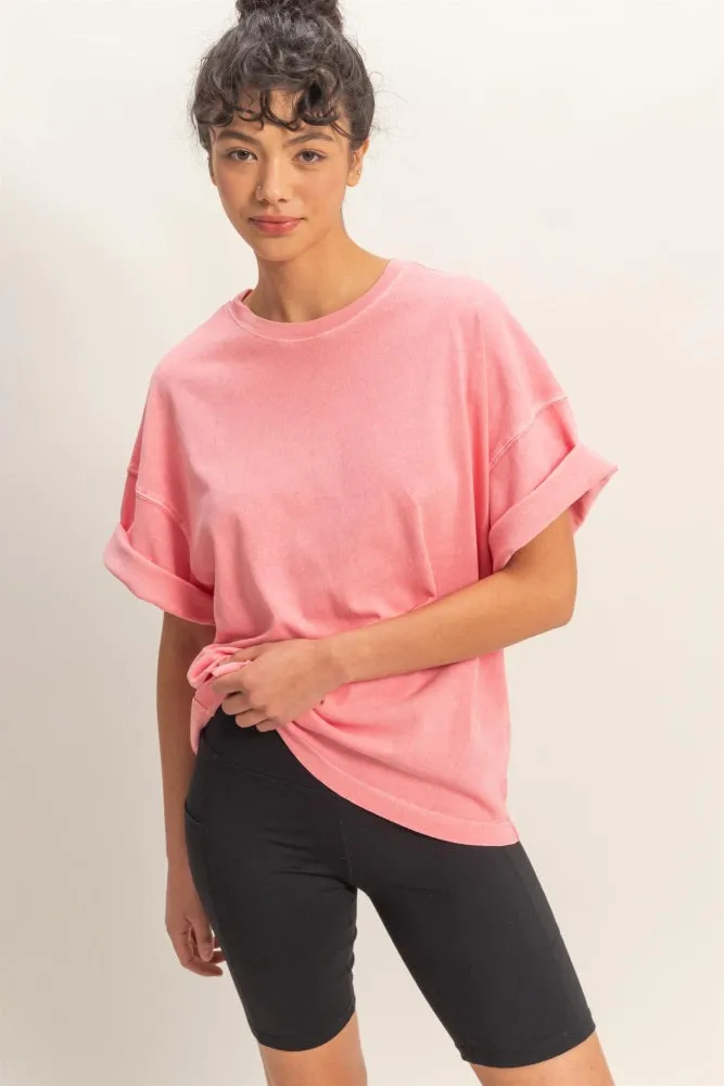 Pink Pigment Oversized Half-Sleeve Maternity T-Shirt sold by Pinkblush product image thumbnail 4