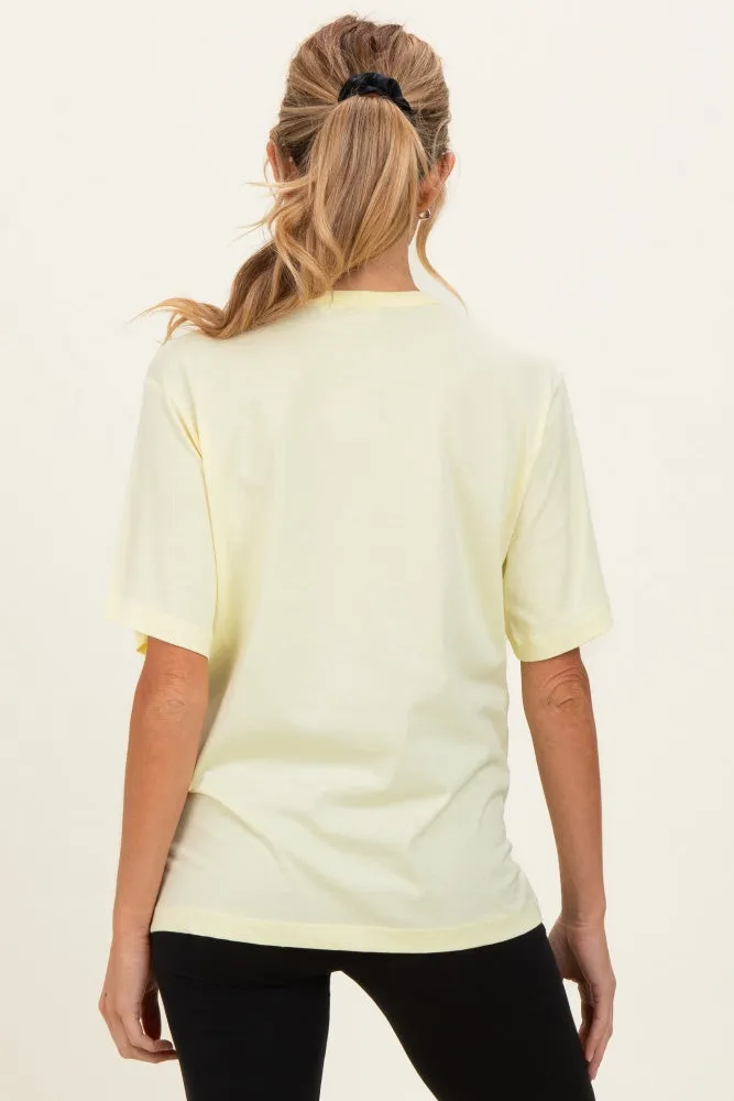 Yellow Oversized Short Sleeve Crew Neck Maternity T-Shirt sold by Pinkblush product image thumbnail 4