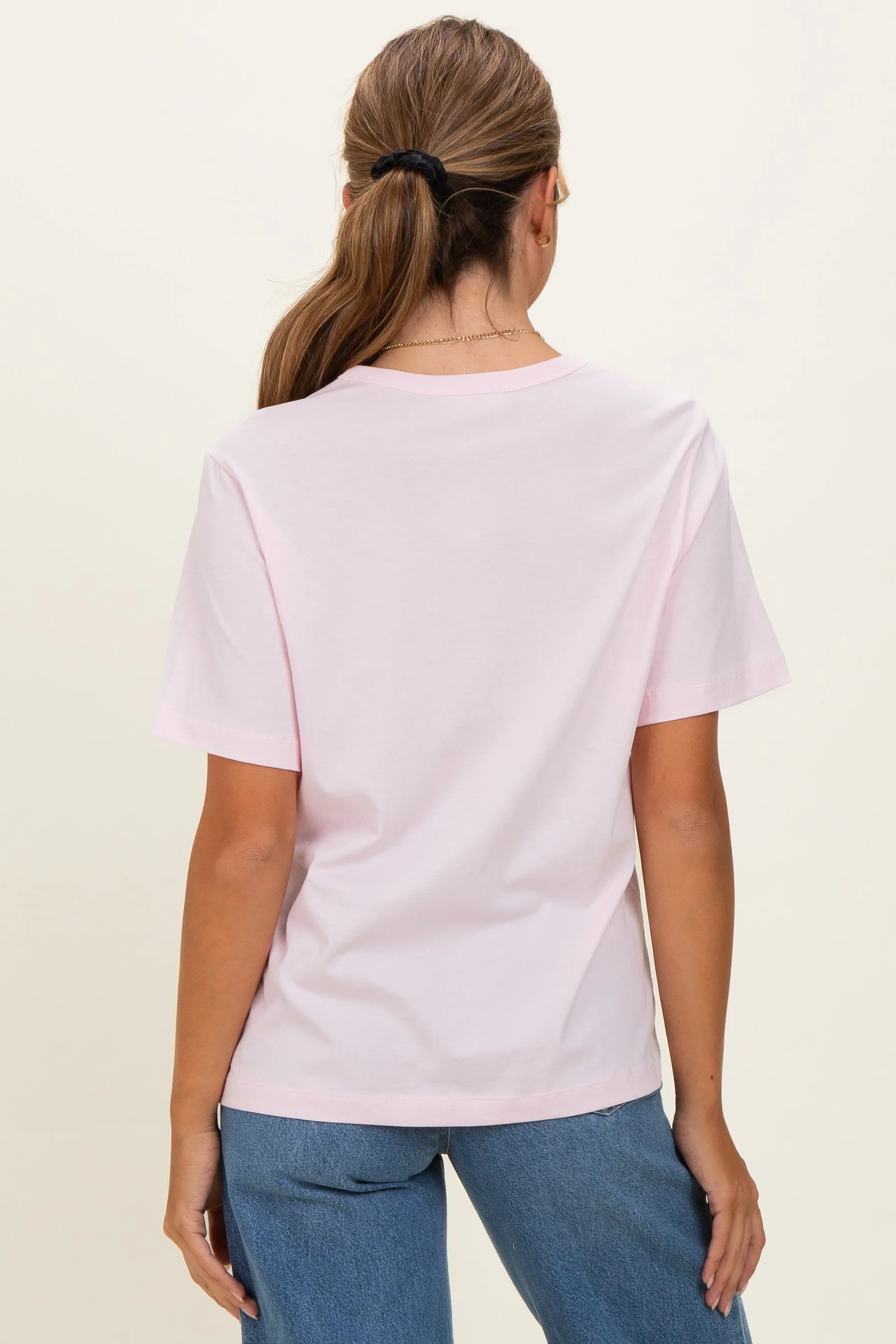 Soft Pink Oversized Short Sleeve Crew Neck T-Shirt sold by Pinkblush product image thumbnail 4