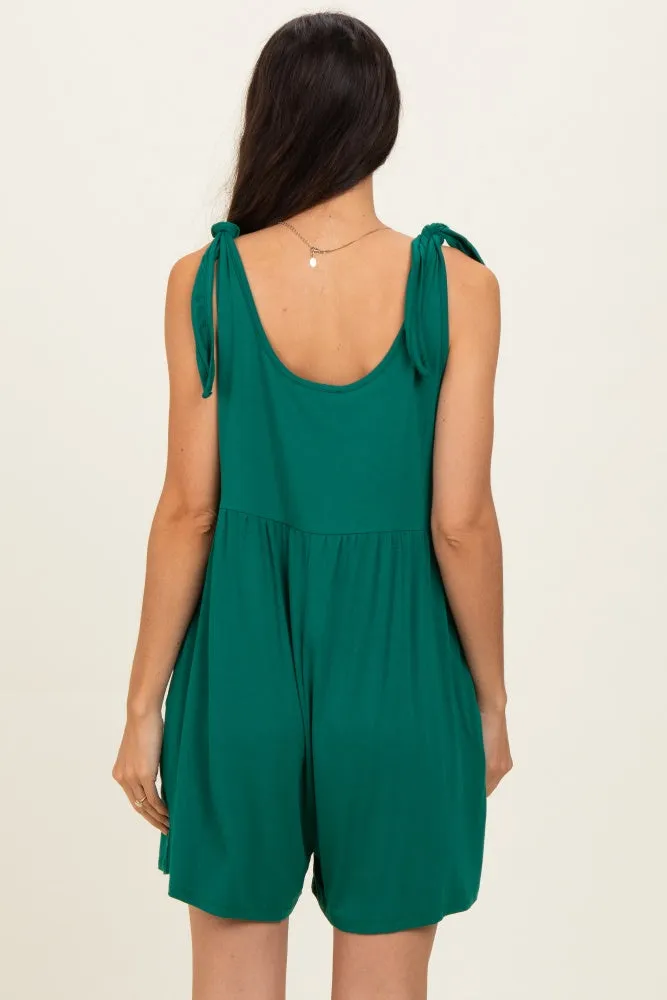 Forest Green Knot Strap Romper sold by Pinkblush product image thumbnail 4