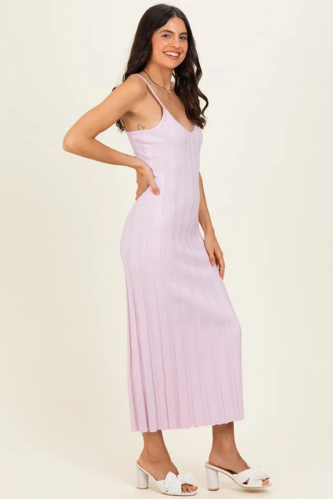 Light Pink Rib Knit Sleeveless Maxi Dress sold by Pinkblush product image thumbnail 2