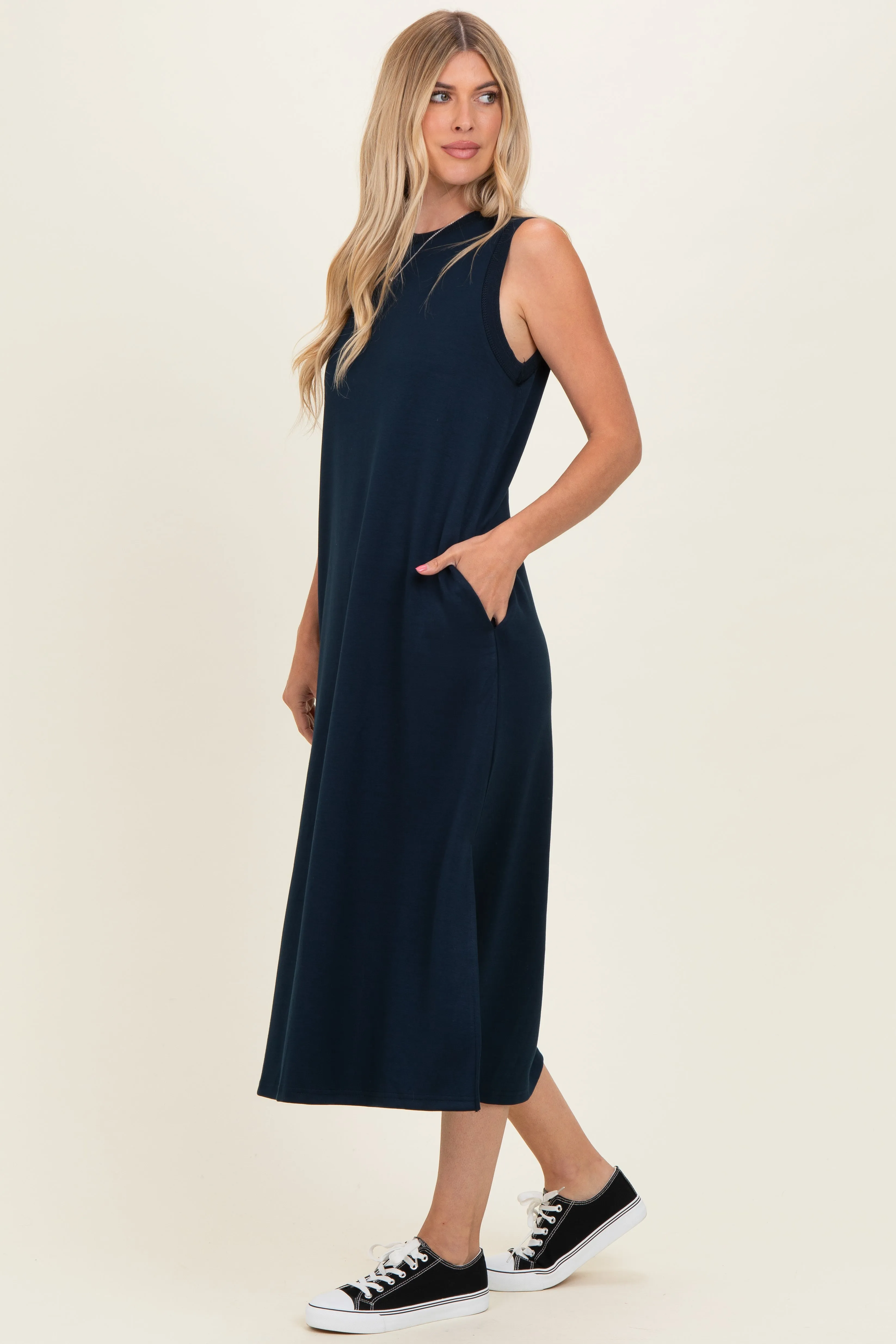 Navy Sleeveless Midi Dress sold by Pinkblush product image thumbnail 2