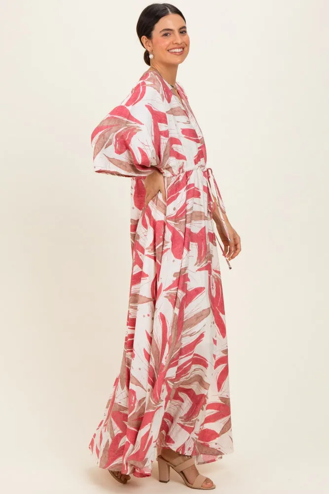 Rose Printed Button Up Waist Tie Maxi Dress sold by Pinkblush product image thumbnail 2