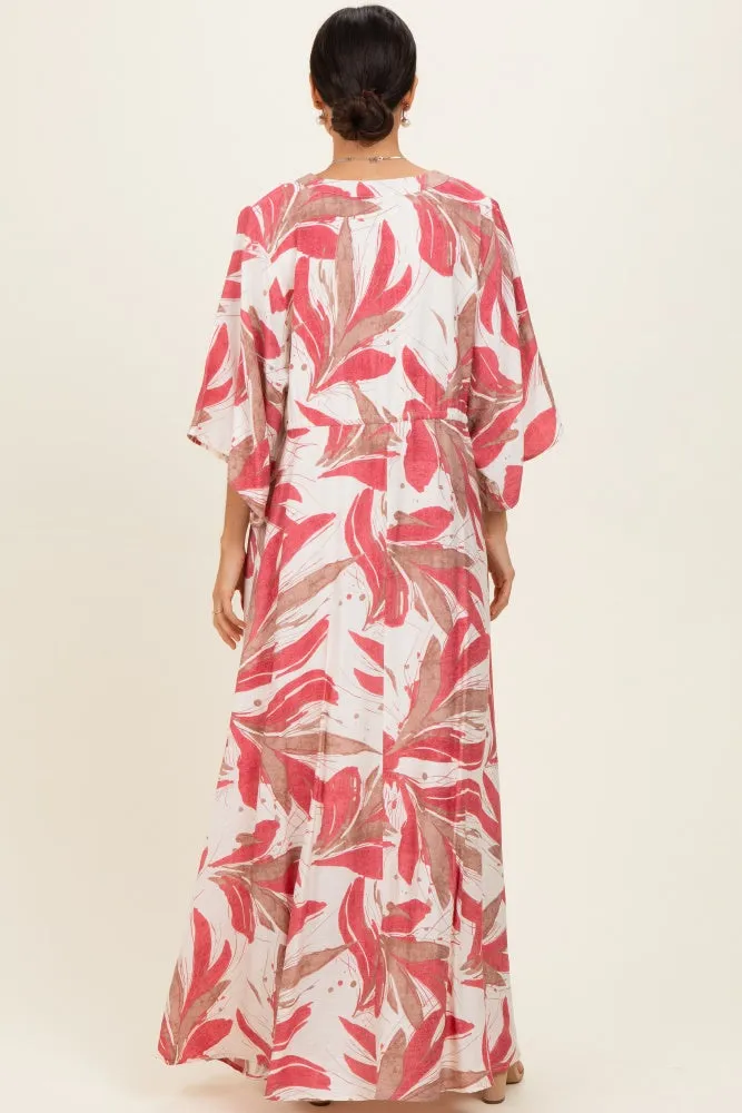 Rose Printed Button Up Waist Tie Maxi Dress sold by Pinkblush product image thumbnail 3