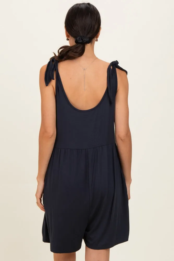 Navy Knot Strap Romper sold by Pinkblush product image thumbnail 3