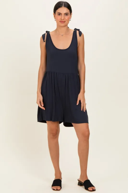 Navy Knot Strap Romper made by Pinkblush